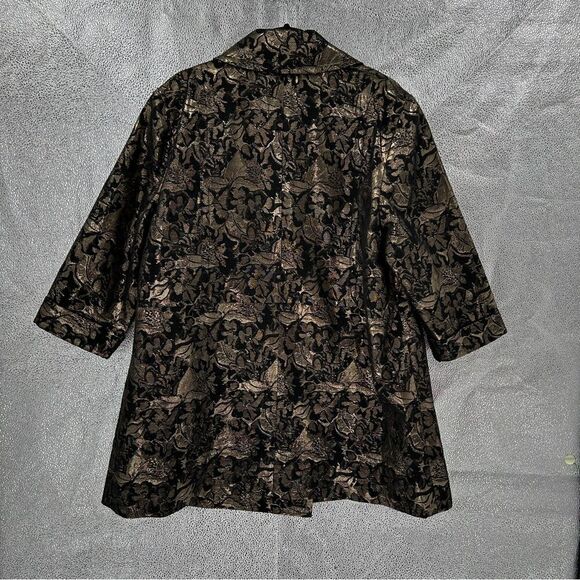 Lane Bryant Gold Black Double Breasted Blazer Jacket Size 14/16 (1X) - Picture 4 of 13